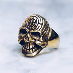 KNOWLEDGE SEEKER SKULL RING | BRASS