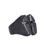 CROSS RING | BLACK 925 STERLING SILVER