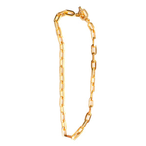 SMALL RECTANGULAR CHAIN NECKLACE | 24K GOLD PLATED - JEWELRYLAB