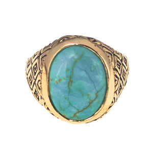 TURQUOISE CLASSIC INDO RING SNAKE DESIGN | BRASS - JewelryLab