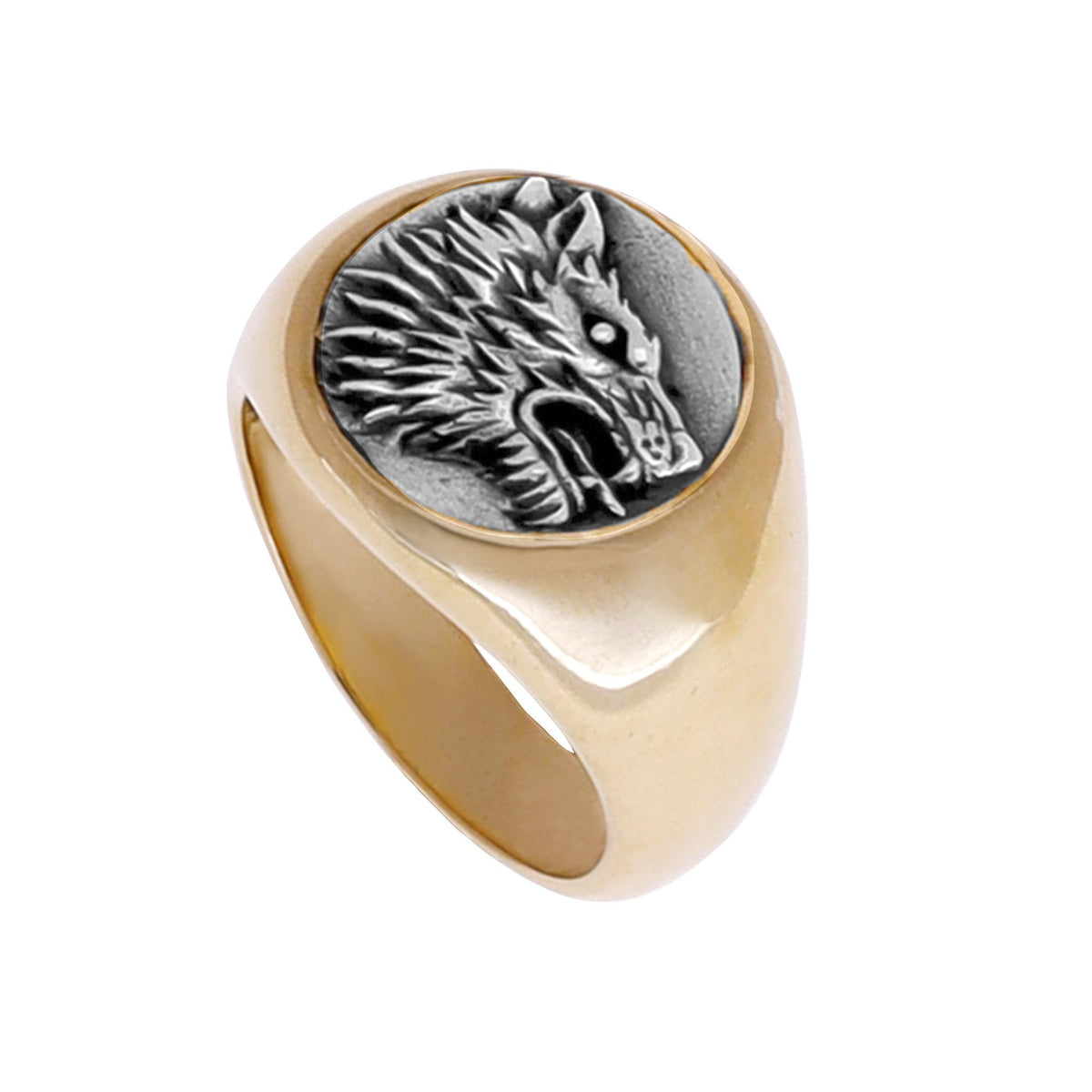 WOLF RING | BRASS W/925 STERLING SILVER EMBLEM