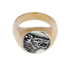 WOLF RING | BRASS W/925 STERLING SILVER EMBLEM - JewelryLab