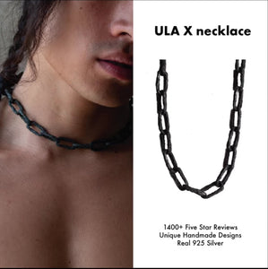 ULA X NECKLACE | OXIDIZED 925 STERLING SILVER