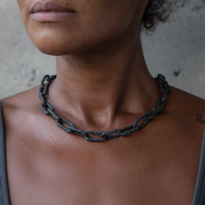 ULA X NECKLACE | BLACK OXIDIZED 925 STERLING SILVER - JEWELRYLAB