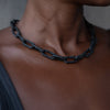 ULA X NECKLACE | BLACK OXIDIZED 925 STERLING SILVER - JEWELRYLAB