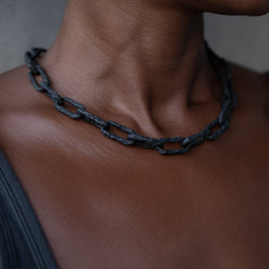 ULA X NECKLACE | BLACK OXIDIZED 925 STERLING SILVER - JEWELRYLAB