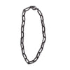 Ula X oxidized silver thick chain necklace with large, textured rectangular links, displayed against a white background.