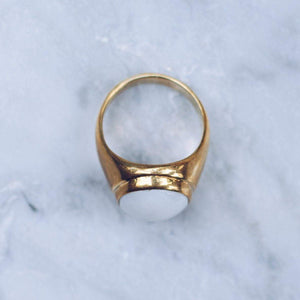 WHITE MARBLE RING | BRASS - JewelryLab