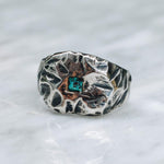 ANCIENT OF DAYS RING | 925 STERLING SILVER w/TURQUOISE CENTERPIECE