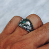 ANCIENT OF DAYS RING | 925 STERLING SILVER w/TURQUOISE CENTERPIECE - JewelryLab