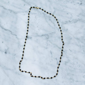 BLACK ONYX & 24K GOLD PLATED NECKLACE - JewelryLab