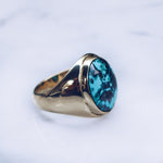 TURQUOISE CLASSIC INDO RING | BRASS