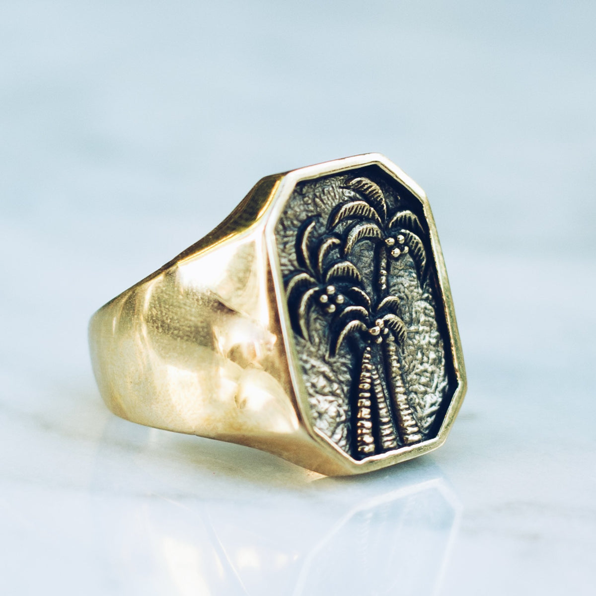 PALM TREE RING | BRASS