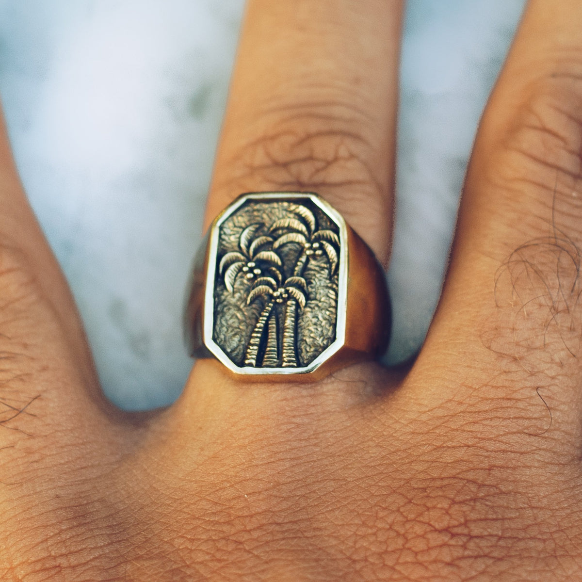 PALM TREE RING | BRASS