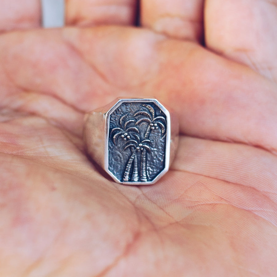 PALM TREE RING 925 STERLING SILVER JEWELRYLAB