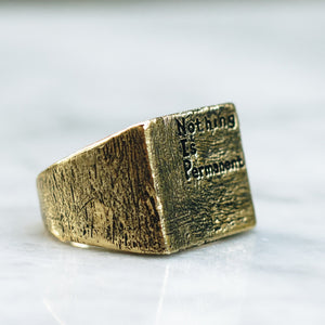 NOTHING IS PERMANENT RING | BRASS - JewelryLab