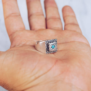 RIVER & VINES RING | 925 STERLING SILVER w/TURQUOISE CENTERPIECE - JewelryLab