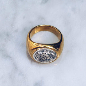 JAGUAR RING | BRASS W/925 STERLING SILVER EMBLEM - JewelryLab