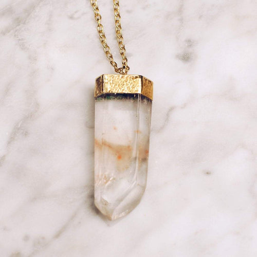 LIMITED EDITION QUARTZ NECKLACE | 24K GOLD PLATED CHAIN - JewelryLab