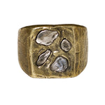 LARGE ABSTRACT RING | BRASS W/ 925 STERLING SILVER EMBEDDED