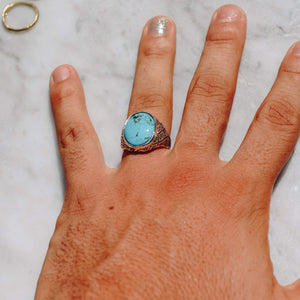 TURQUOISE CLASSIC INDO RING SNAKE DESIGN | 925 STERLING SILVER - JewelryLab