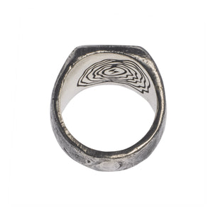 LARGE ABSTRACT RING | 925 STERLING SILVER W/ BRASS EMBEDDED - JewelryLab