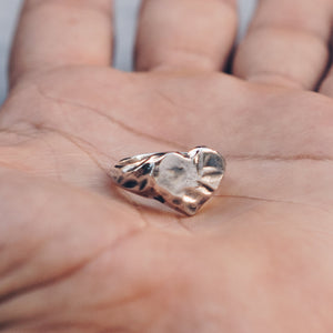 RUSTIC HEART RING | 925 STERLING SILVER - JewelryLab