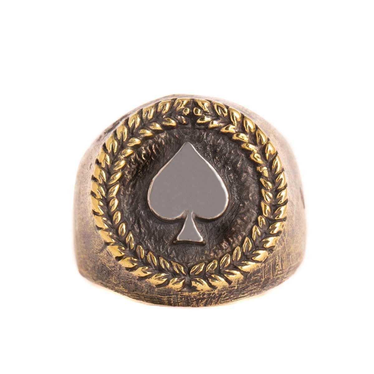 ACE OF SPADES RING | BRASS W/925 STERLING SILVER EMBLEM