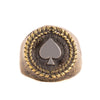 ACE OF SPADES RING | BRASS W/925 STERLING SILVER EMBLEM - JewelryLab