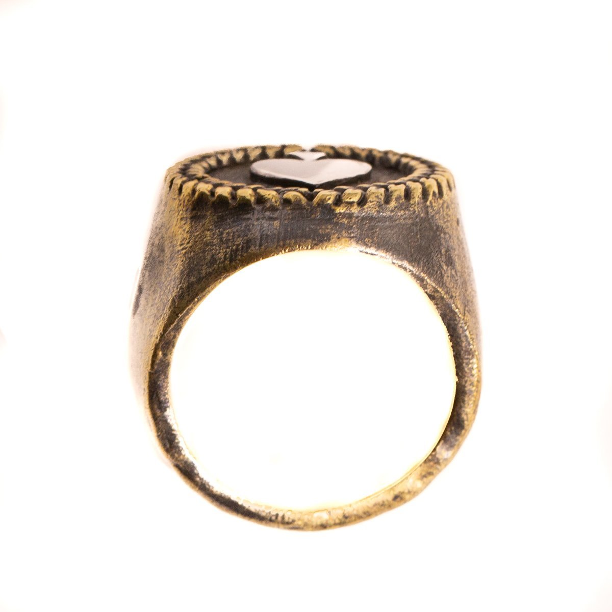 ACE OF SPADES RING | BRASS W/925 STERLING SILVER EMBLEM