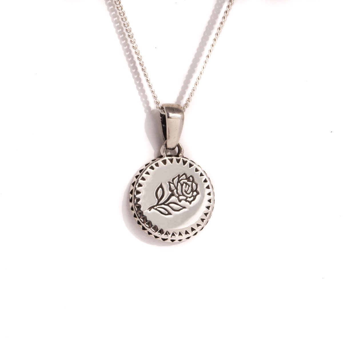 Floral Sterling Silver Locket Pendant Necklace from Bali