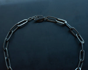 BIG CHAIN LINK NECKLACE | OXIDIZED 925 STERLING SILVER - JEWELRYLAB