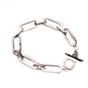 BIG RECTANGLE CHAIN BRACELET | 925 STERLING SILVER - JewelryLab