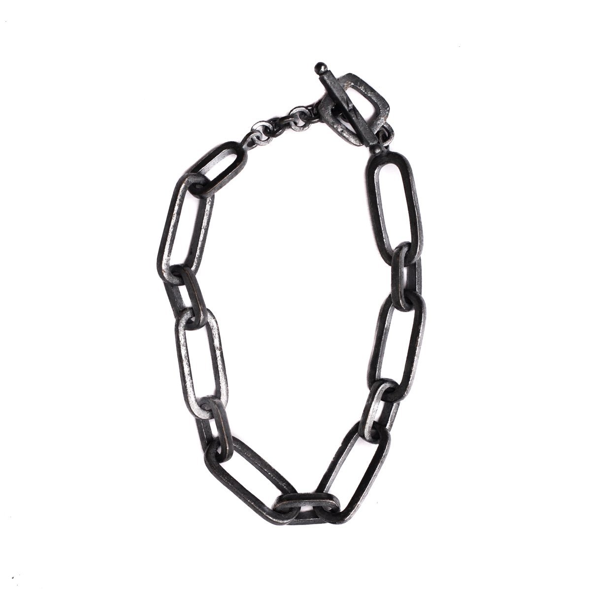 BLACK CHAIN LINK BRACELET 925 STERLING SILVER