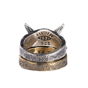 HANNYA STACKED RINGS | 925 STERLING SILVER & BRASS - JewelryLab