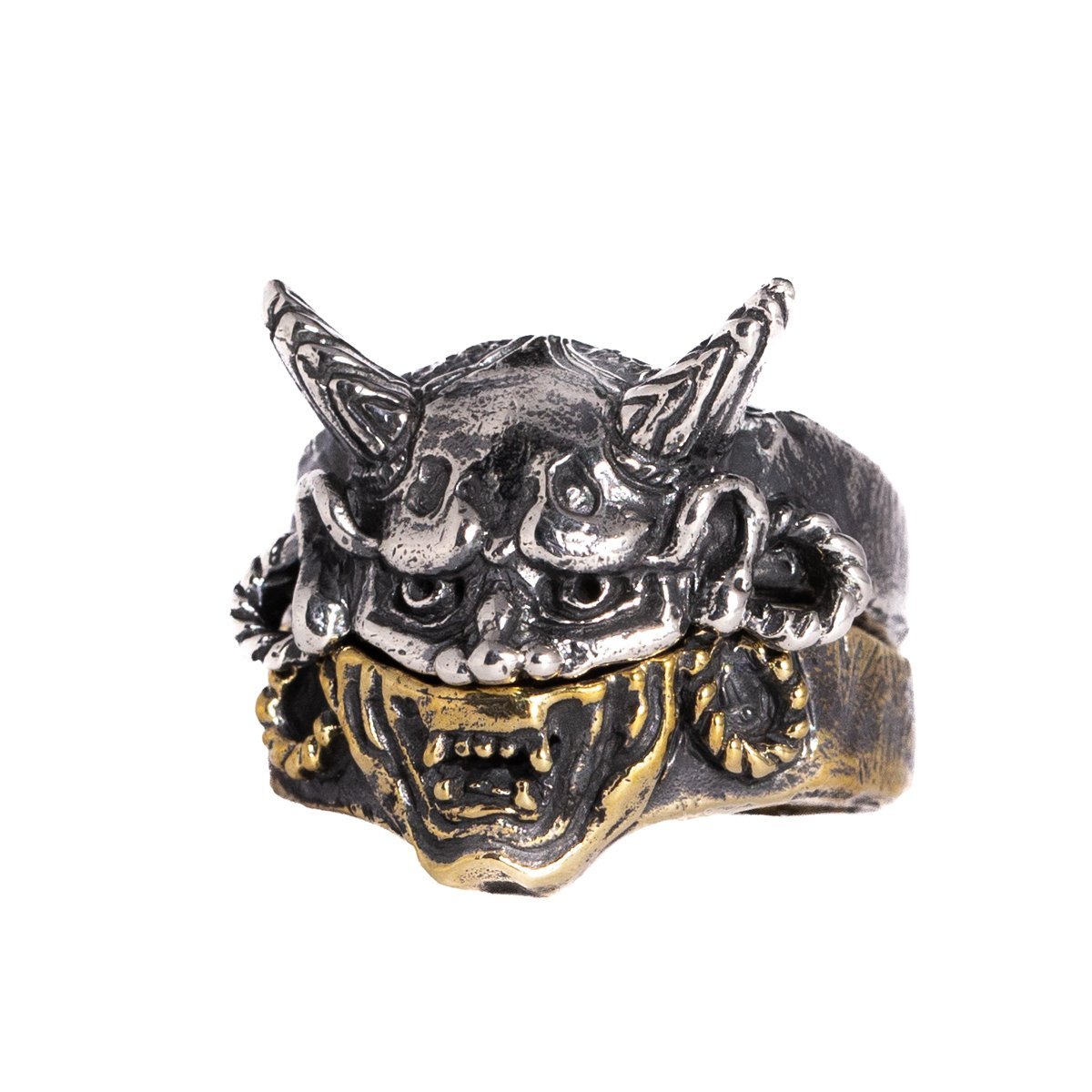 HANNYA STACKED RINGS | 925 STERLING SILVER & BRASS