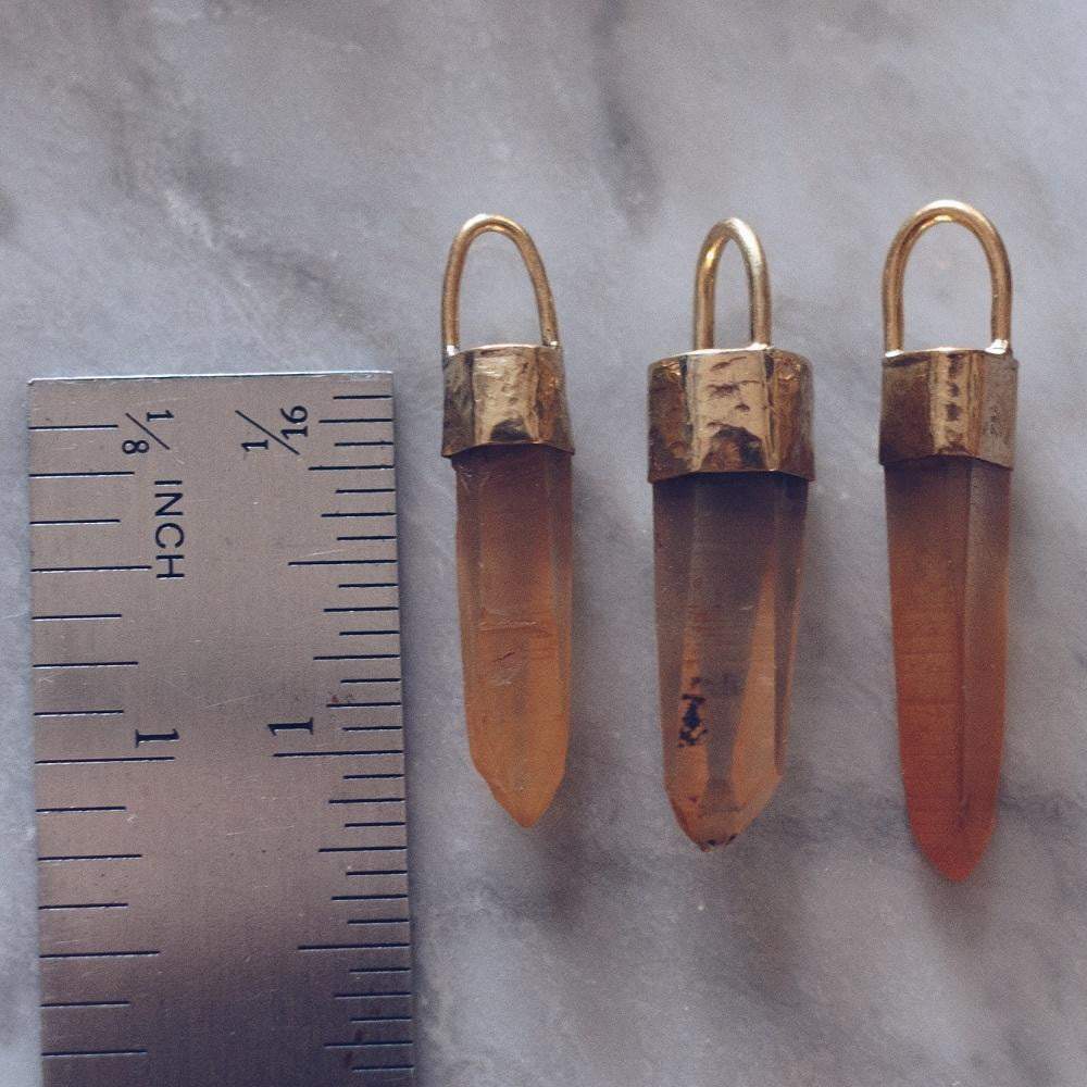 TANGERINE CRYSTAL PENDANT NECKLACE | 24K GOLD PLATED