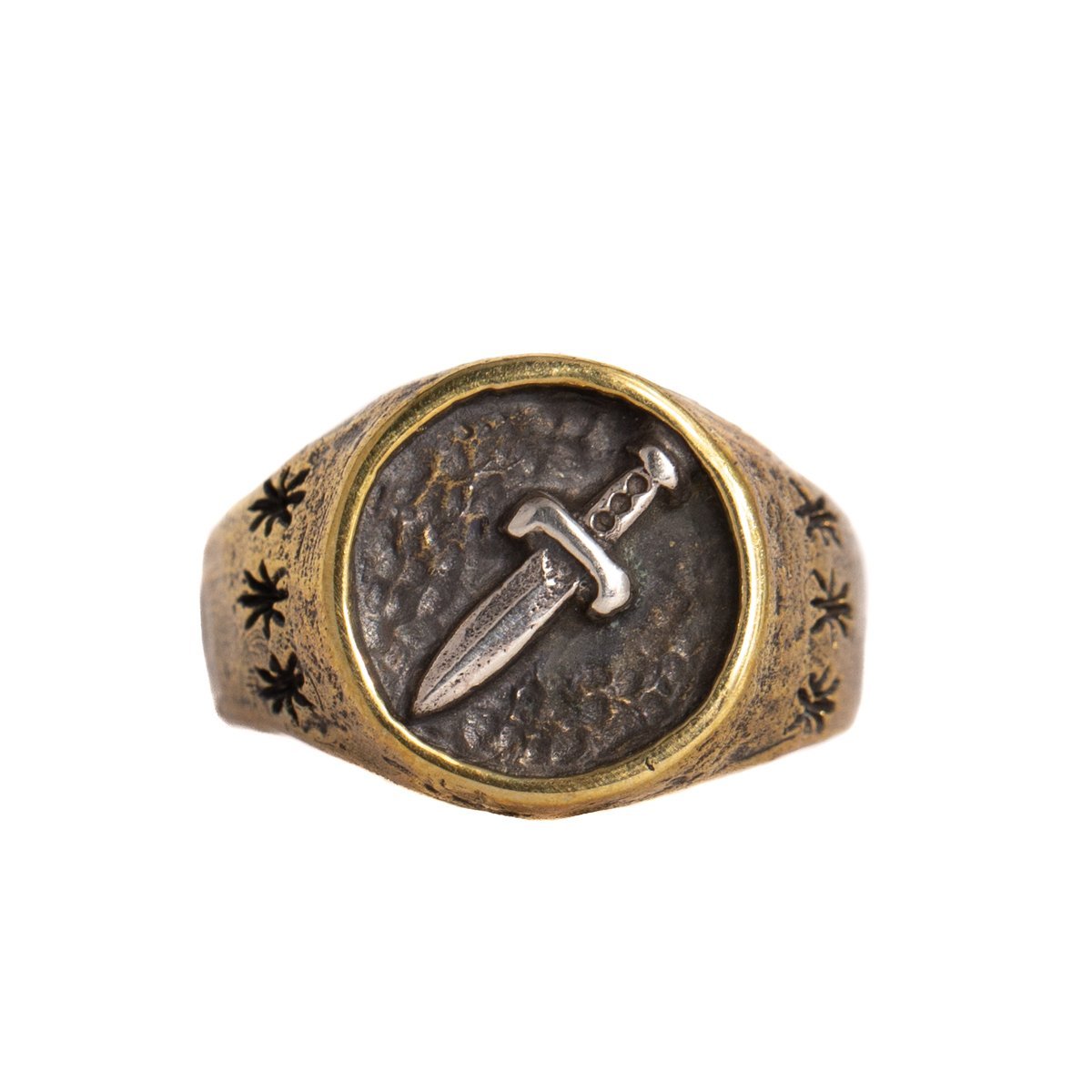 MIXED METAL DAGGER RING | BRASS AND 925 STERLING SILVER