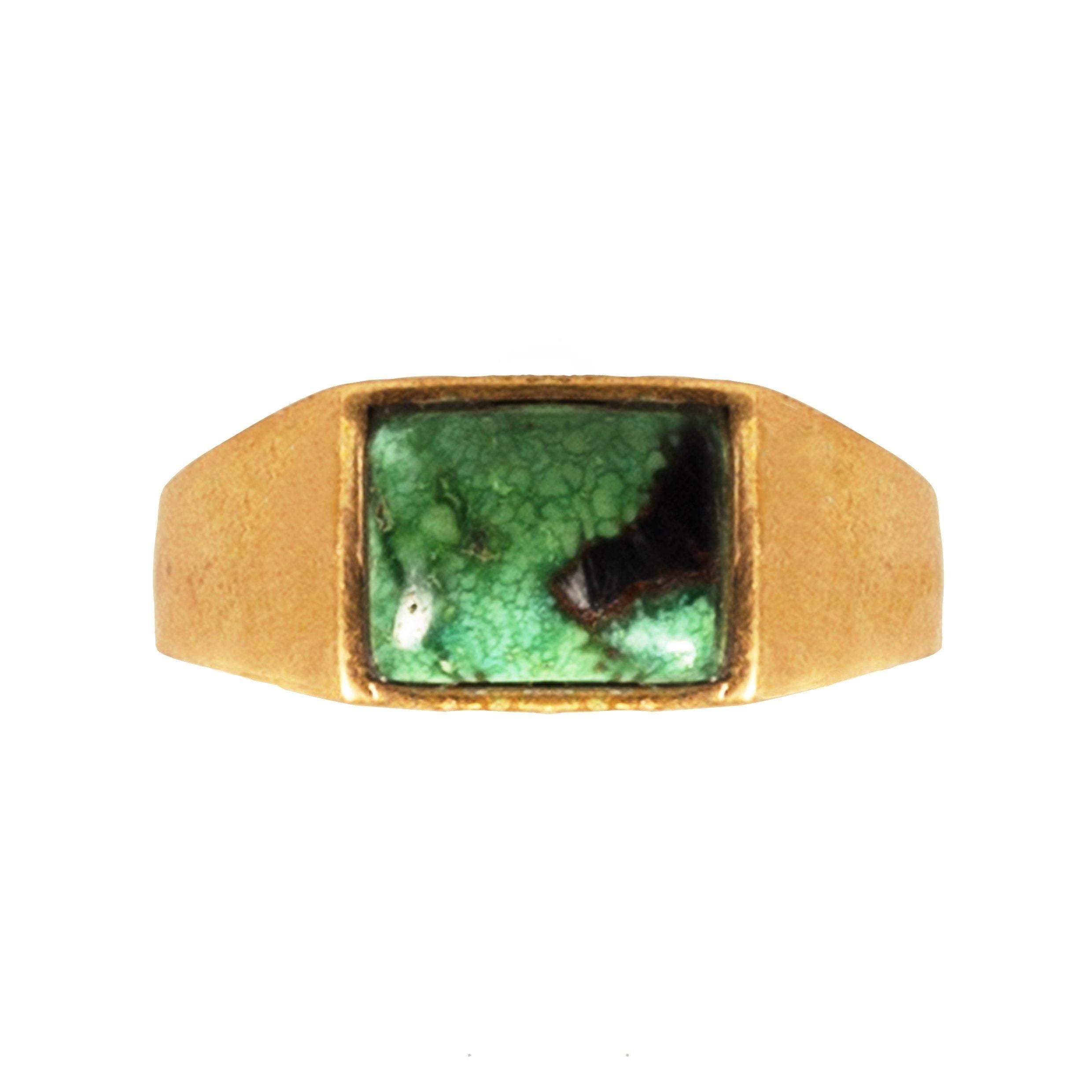 TURQUOISE CLASSIC INDO RING | BRASS