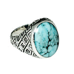 TURQUOISE CLASSIC INDO RING SNAKE DESIGN | 925 STERLING SILVER