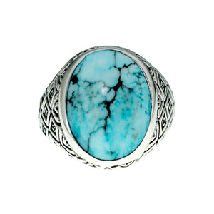 TURQUOISE CLASSIC INDO RING SNAKE DESIGN | 925 STERLING SILVER - JewelryLab