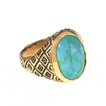 TURQUOISE CLASSIC INDO RING SNAKE DESIGN | BRASS