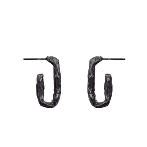 ULA OPEN LOOP EARRINGS | OXIDIZED 925 STERLING SILVER - JewelryLab