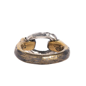 ZAKRA MIXED METAL RING | BRASS & 925 STERLING SILVER - JewelryLab