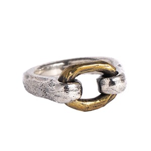 ZAKRA RING MIXED METAL RING | 925 STERLING SILVER & BRASS – JEWELRYLAB